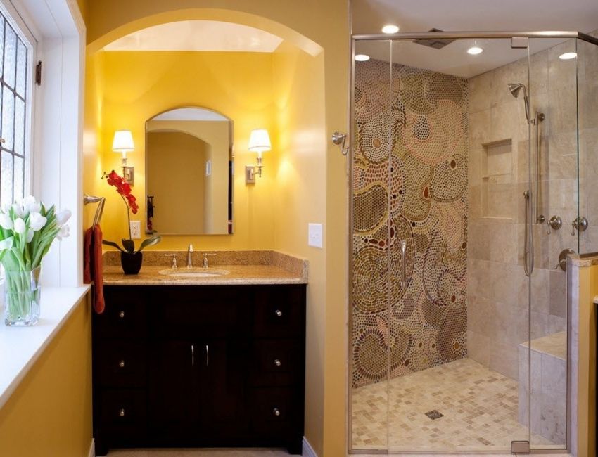 Reka bentuk bilik mandi: jubin gambar selesai dalaman yang terbaik