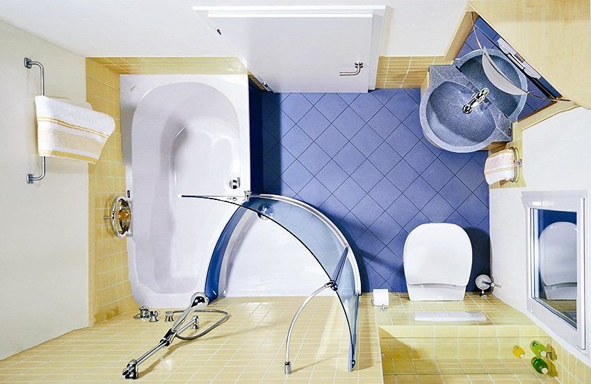 Foto membaiki bilik mandi dengan saiz kecil: mencipta bilik mandi dengan bijak