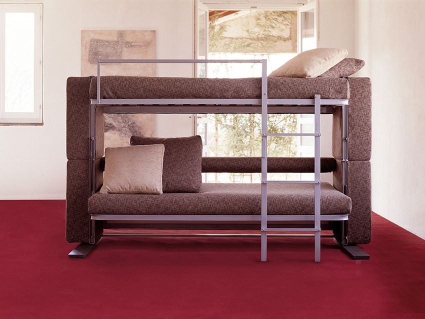 Katil tidur dengan sofa: keselesaan dan pengoptimuman ruang