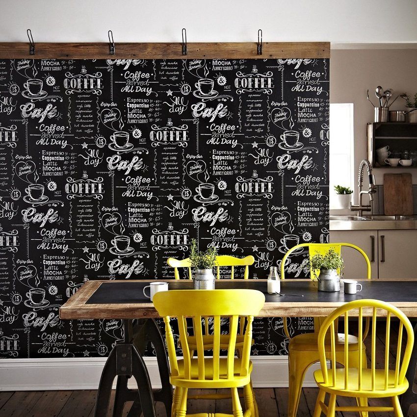 Kertas dinding yang boleh dibasuh untuk dapur: katalog idea foto untuk mewujudkan dalaman