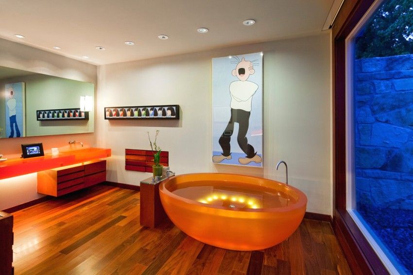 Baseboard bilik mandi: gambaran keseluruhan lantai dan model siling