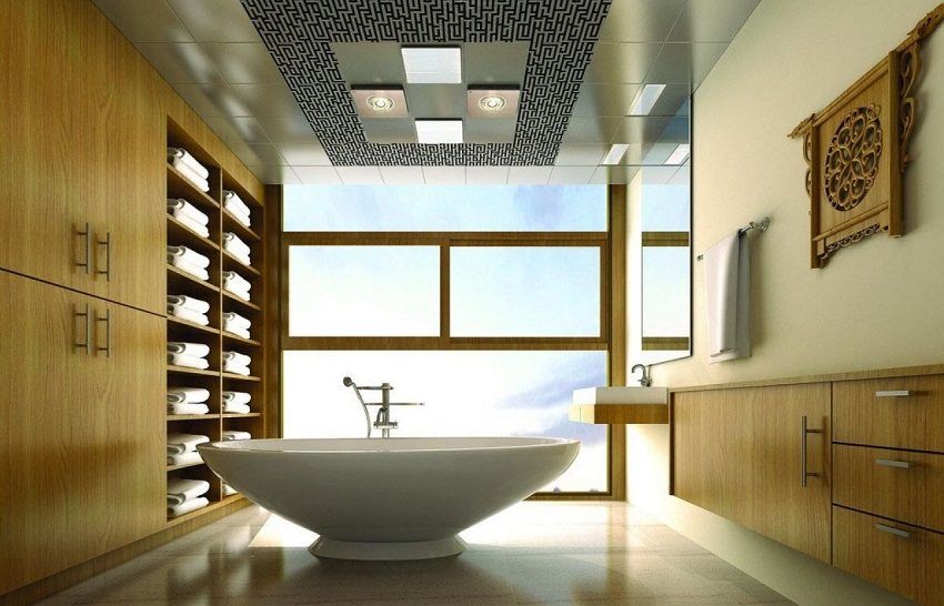 Siling di bilik mandi: bagaimana memilih bahan untuk reka bentuknya