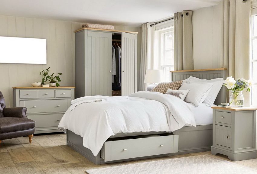 Set bilik tidur: foto set perabot yang bergaya dan cantik