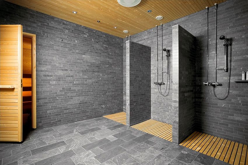 Bathhouse: susun atur dan penyelesaian hebat untuk bangunan padat
