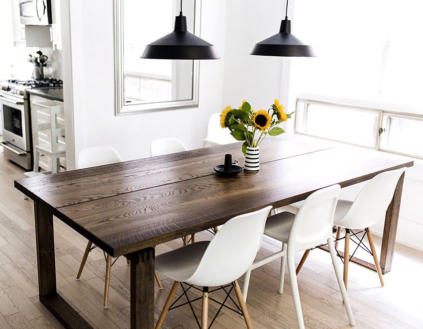 Meja dan kerusi untuk dapur: penyelesaian tradisional dan tidak standard